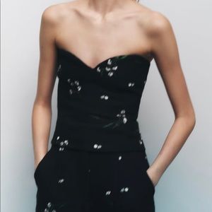 Zara Tweed Bustier with Flowers